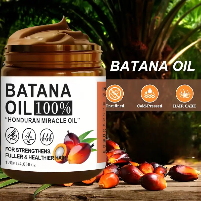 100% Pure Batana Oil – Honduran Miracle Oil for Stronger, Fuller & Healthier Hair (120ml)
